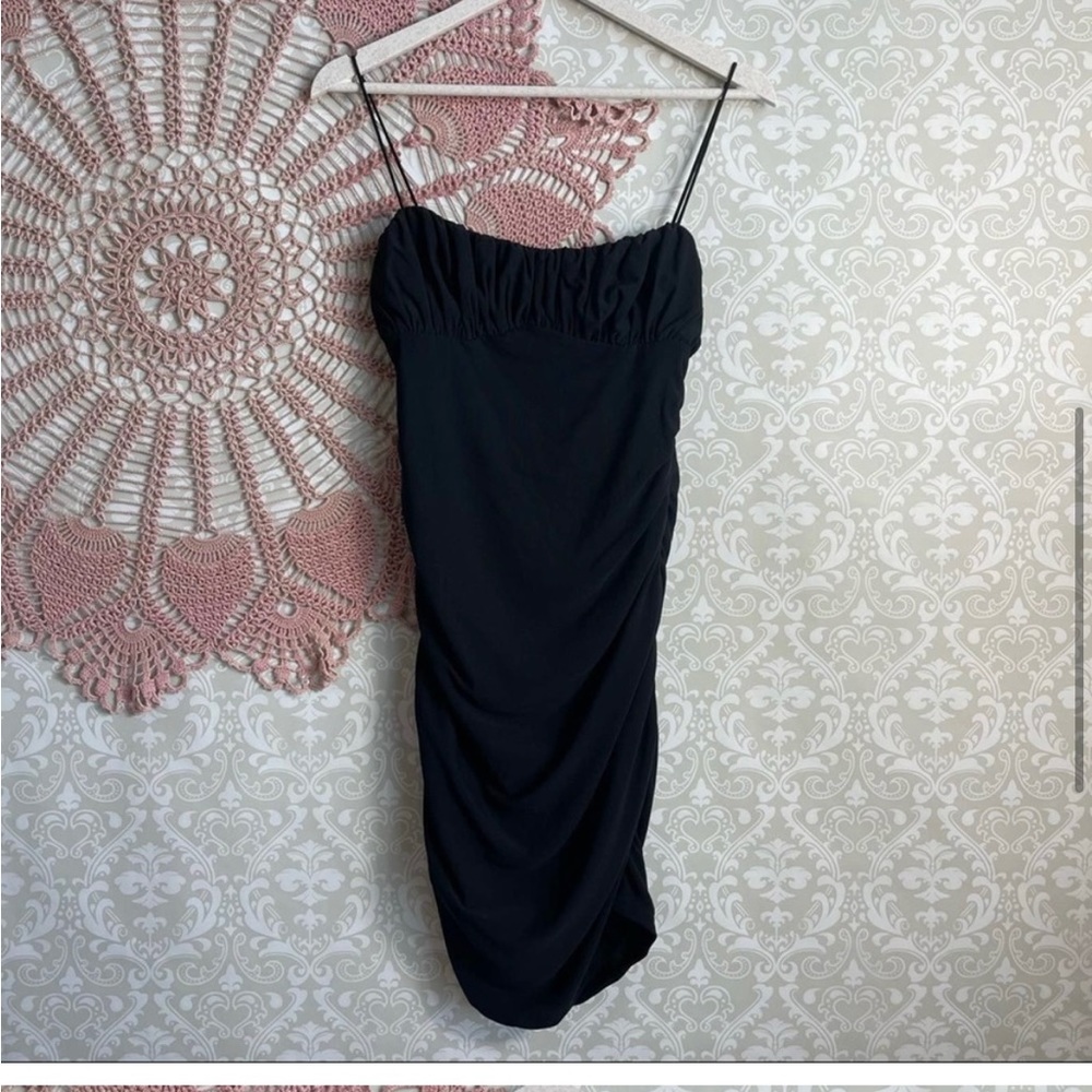 Princess Polly Ruched Penney Mini Dress Black 10